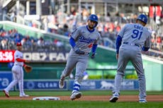 Dodgers vencen 6-5 a Nacionales y evitan barrida con ayuda de Teoscar Hernández