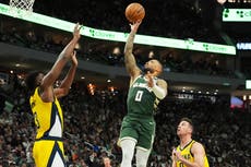 Trent iguala récord de Bucks en playoffs con nueve triples en victoria 117-101 ante Pacers