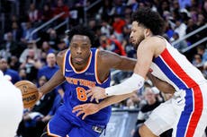 Brunson anota 32, Towns suma 27 y Knicks vencen a Pistons 94-93 para liderar la serie 3-uno