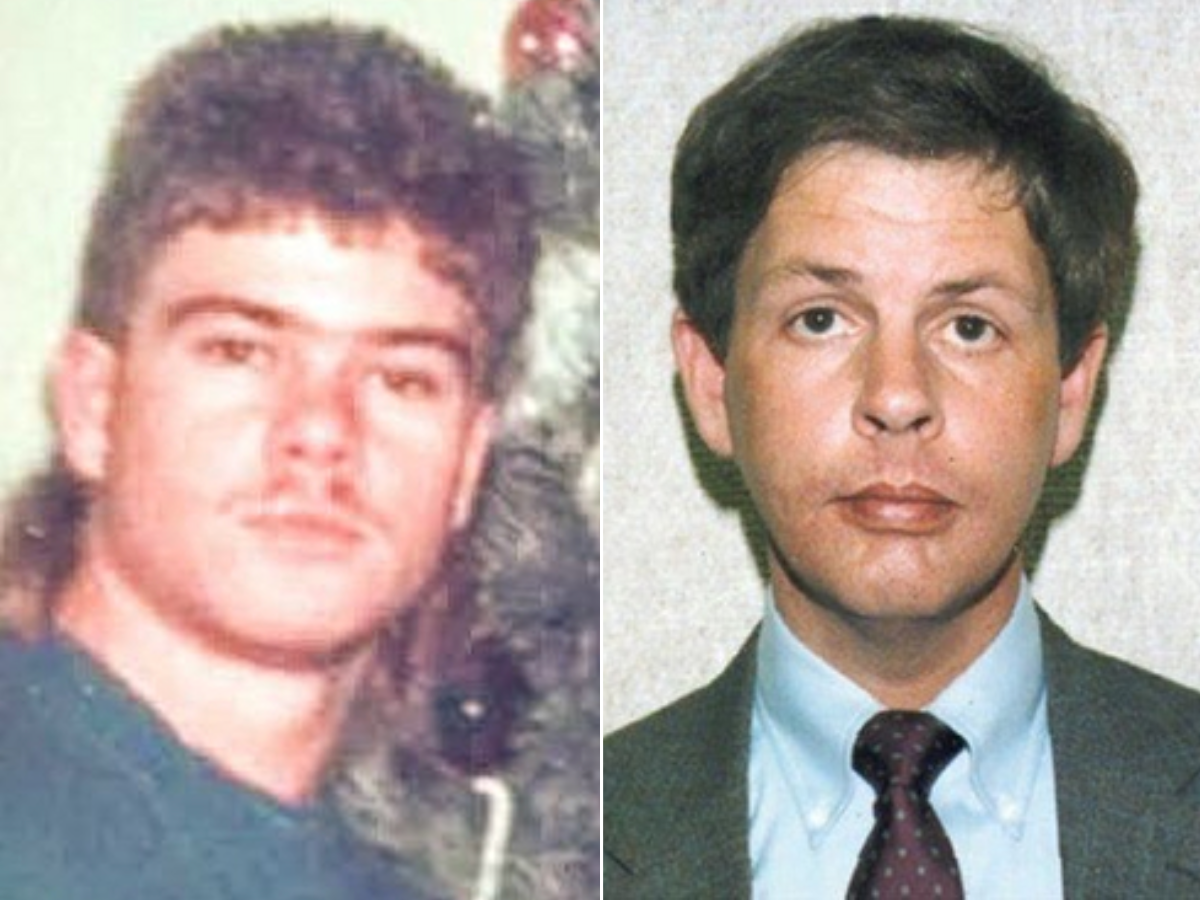 Las autoridades identificaron como Daniel Thomas Halloran (izquierda) los restos de una décima víctima encontrada en la propiedad del presunto asesino en serie de Indiana Herb Baumeister (derecha)
