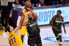 Rudy Gobert domina a los Lakers y Timberwolves avanzan con victoria de 103-96 en 5to partido