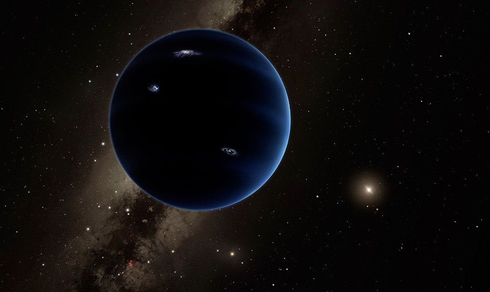Esta representación artística muestra la vista lejana desde el “Planeta Nueve” hacia el Sol
