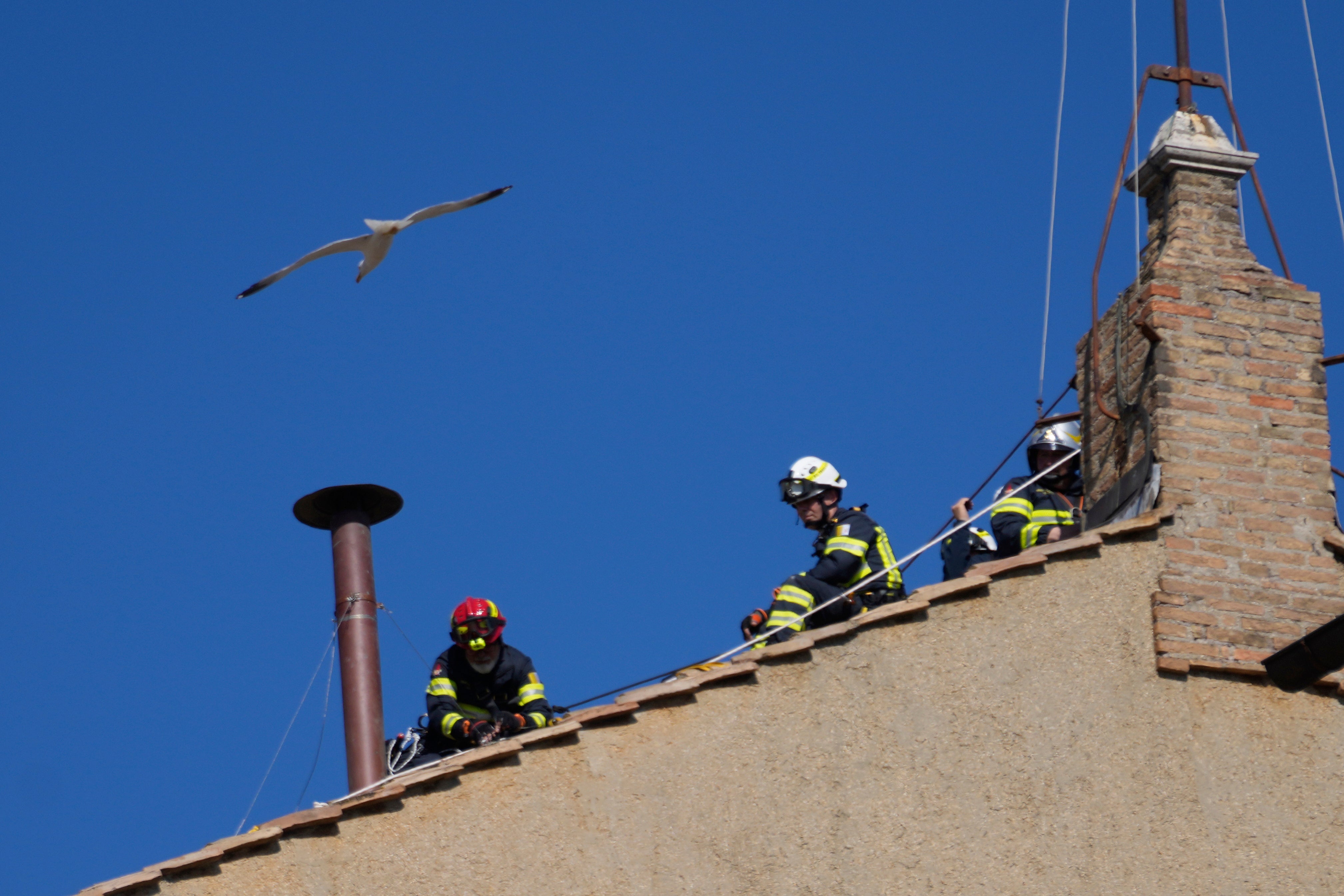 White smoke will emerge from the chimney of the Sistine Chapel when a pope has been elected (Gregorio Borgia/AP)