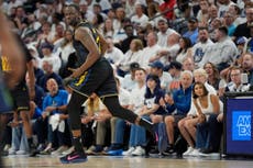 Warriors ganan 99-88 a Wolves en Juego 1 pese a salida de Curry por lesión en muslo