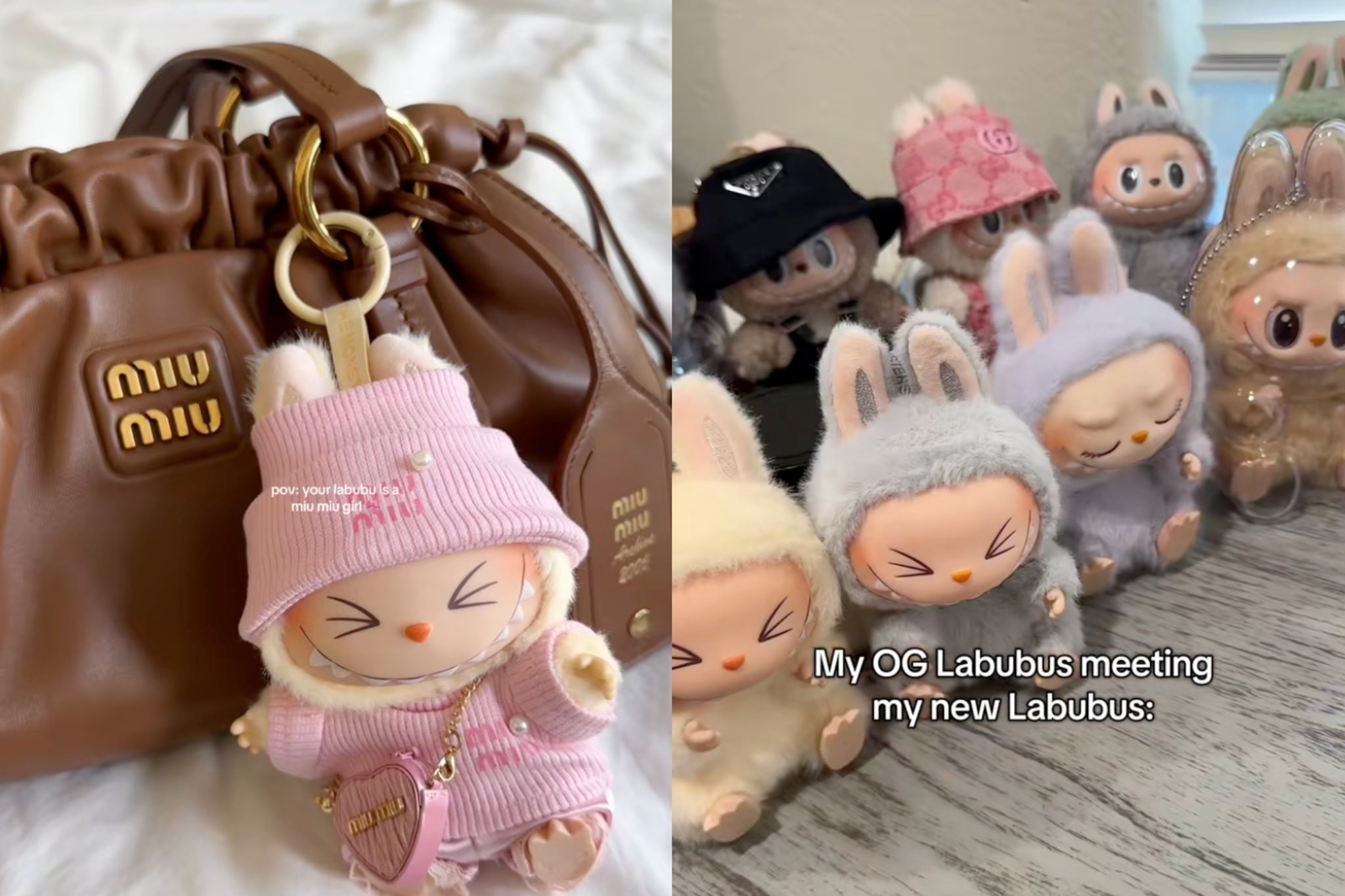 Los usuarios de TikTok colocan Labubus en sus bolsos de lujo