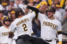 Jonrón de tres carreras de Bogaerts en la 1ra guía a Vásquez y Padres a victoria 5-1 ante Angelinos