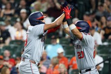 Lowe y Wood batean jonrones antes de que Tena anote en la 9na y Nacionales superan 4-3 a Orioles