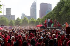 Gran multitud presiona al gobierno holandés para que busque fin de campaña de Israel en Gaza