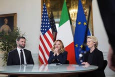 Meloni logra éxito diplomático al unir a EEUU y la UE en la misma mesa
