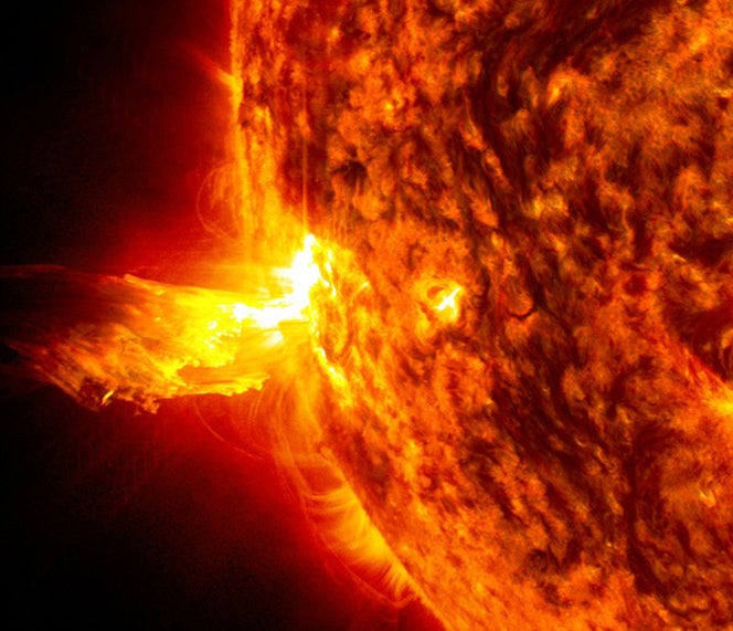 Una erupción solar captada por el Observatorio de Dinámica Solar de la NASA