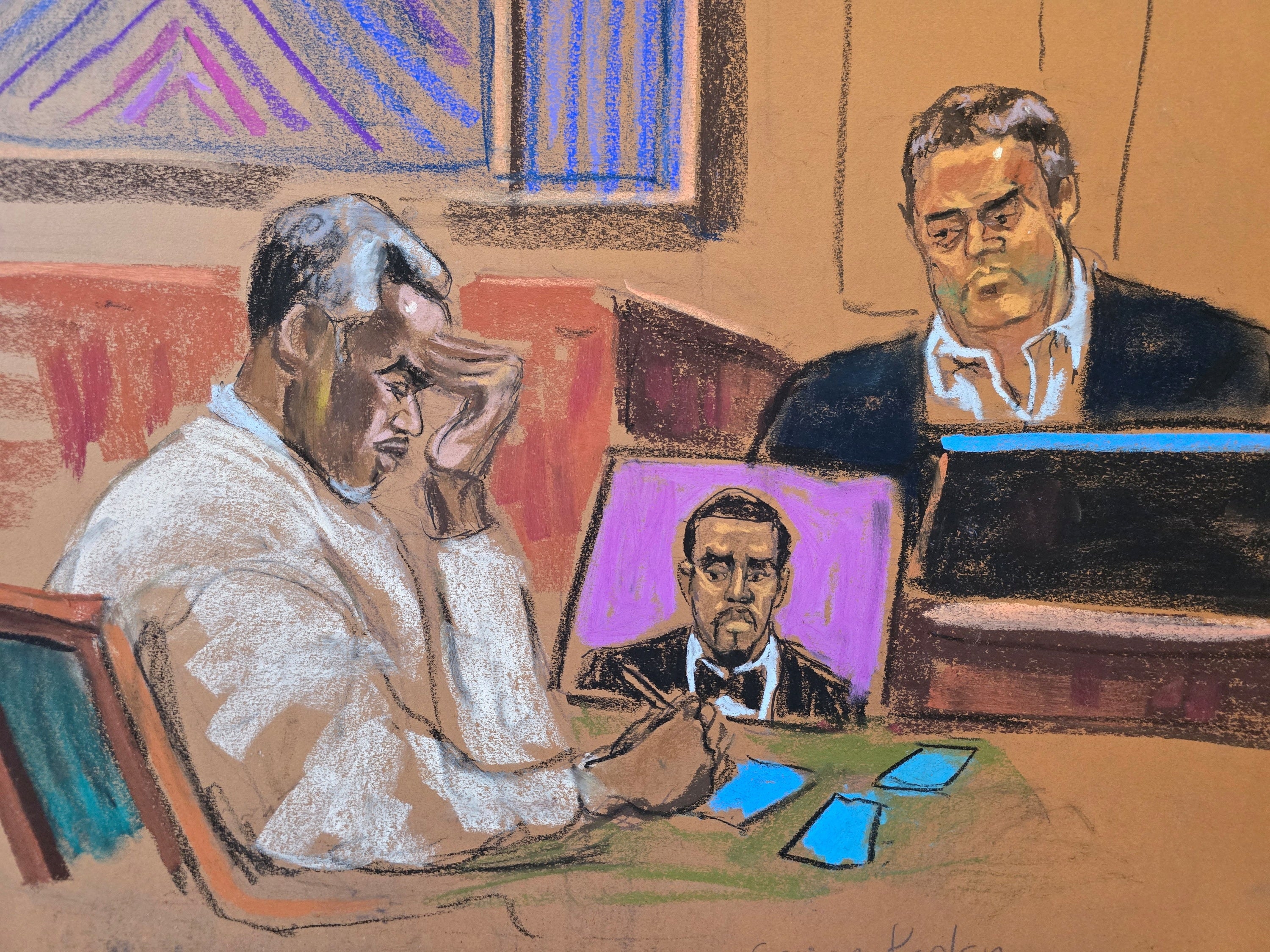 George Kaplan testifica en el juicio por tráfico sexual contra Sean “Diddy” Combs en Nueva York, Estados Unidos, el 21 de mayo de 2025 en este retrato de la sala REUTERS/Jane Rosenberg