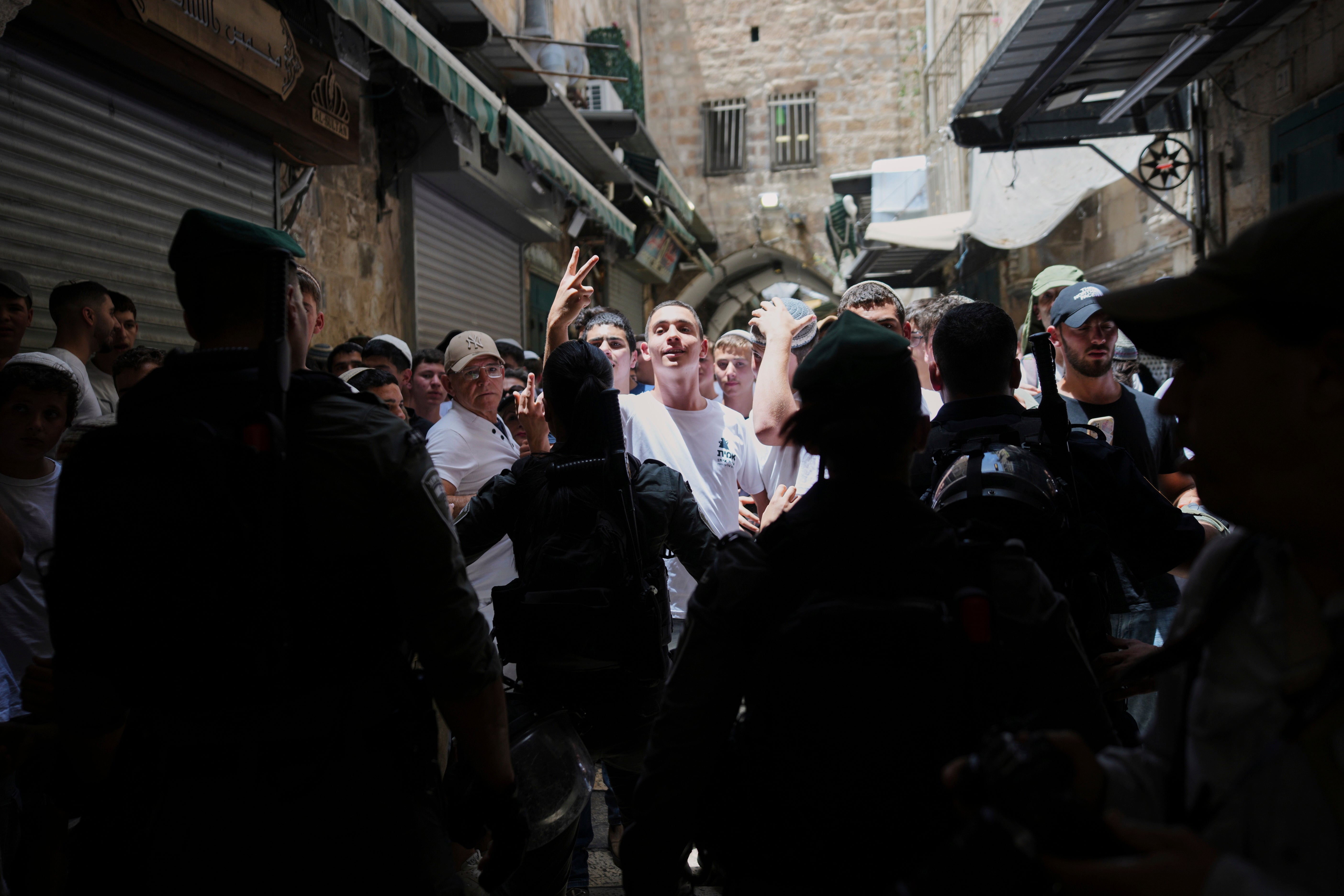 ISRAEL-PALESTINOS-MARCHA NACIONALISTA