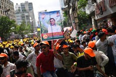 Miles de manifestantes piden elecciones generales en Bangladesh