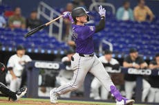 Rockies rompen racha de ocho derrotas al ganar 6-4 a Marlins con par de jonrones de Goodman