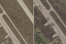 Fotos satelitales muestran bombarderos destruidos en base rusa atacada por drones ucranianos