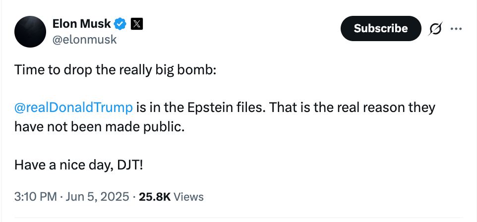 Musk hizo la sorpresiva declaración en X