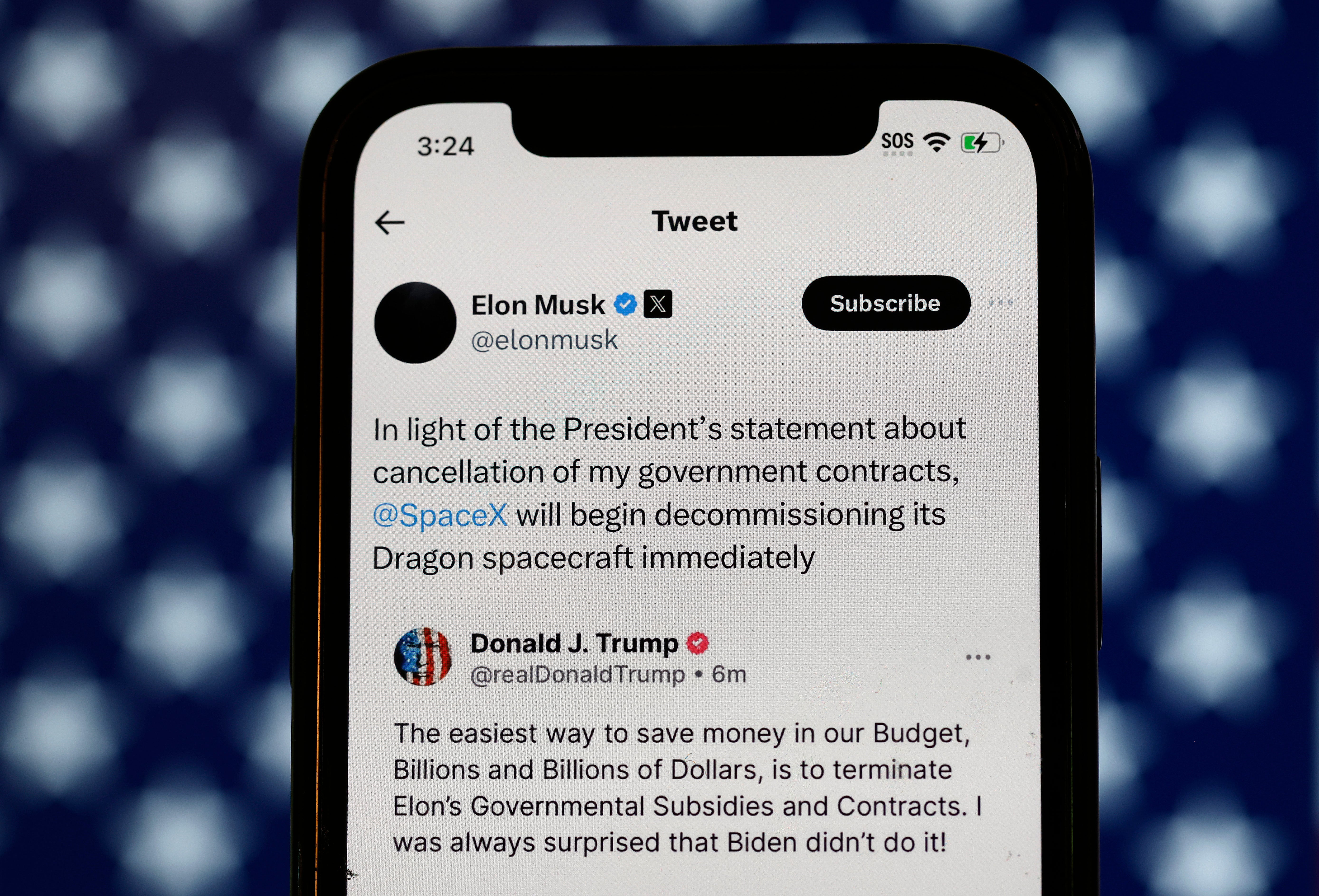 Después de que Trump amenazara con retirar los contratos gubernamentales de Musk, este amenazó con ordenar a SpaceX que desmantelara su nave espacial Dragon; se intensifica así una disputa que podría tener repercusiones en todas las agencias gubernamentales de EE. UU.