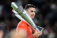 Cristiano Ronaldo llora de alegría tras el triunfo de Portugal en la Liga de Naciones