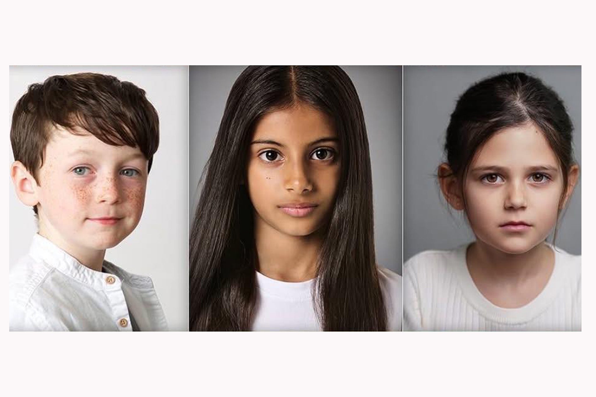 Leo Earley (izquierda), Alessia Leoni (centro) y Sienna Moosah (derecha) interpretarán a Seamus Finnigan, Parvati Patil y Lavender Brown, respectivamente