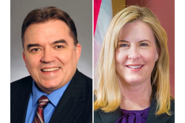 <p>La representante estatal Melissa Hortman (derecha) murió en el tiroteo, mientras que el senador estatal John Hoffman (izquierda), que fue atacado en otro domicilio, se recupera en el hospital</p>