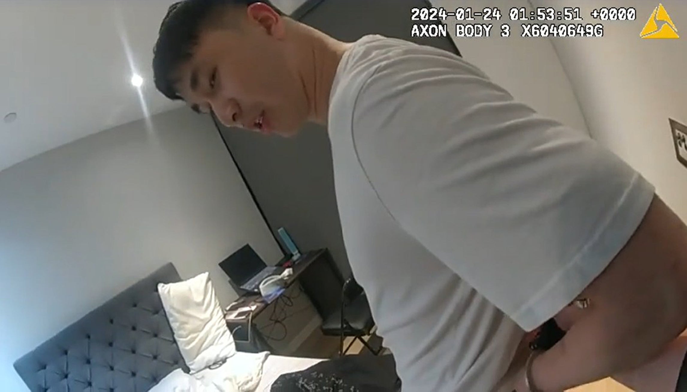 Captura de pantalla de la detención de Zhenhao Zou (Metropolitan Police/PA)