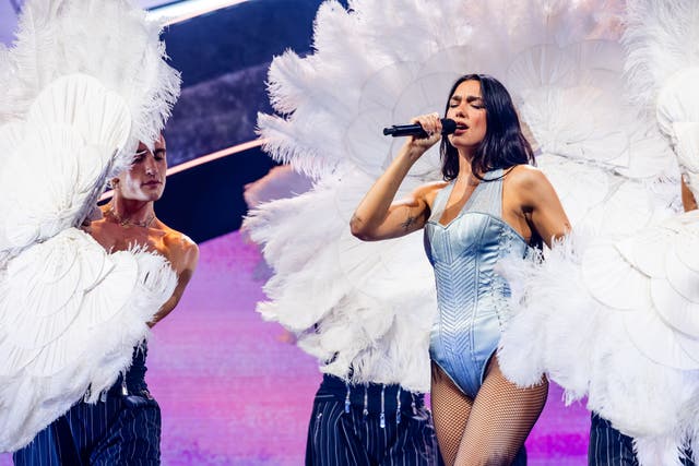 <p>Antes de cantar con Olvera, Lipa se acercó a los fans en la primera fila y a algunos les preguntó “¿cómo te llamas?” y “¿te quieres tomar una foto?”, para luego pedirles su celular y hacer una <em>selfie</em>.</p>