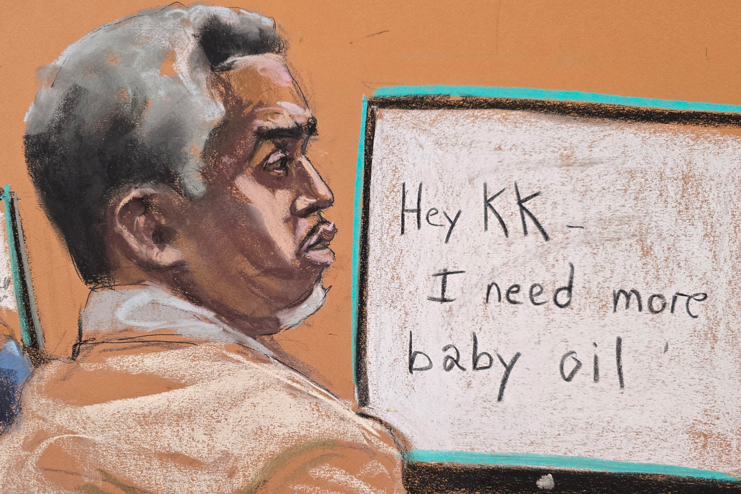 Sean Combs observa el juicio mientras se muestran los mensajes de texto entre él y su ex jefe de personal