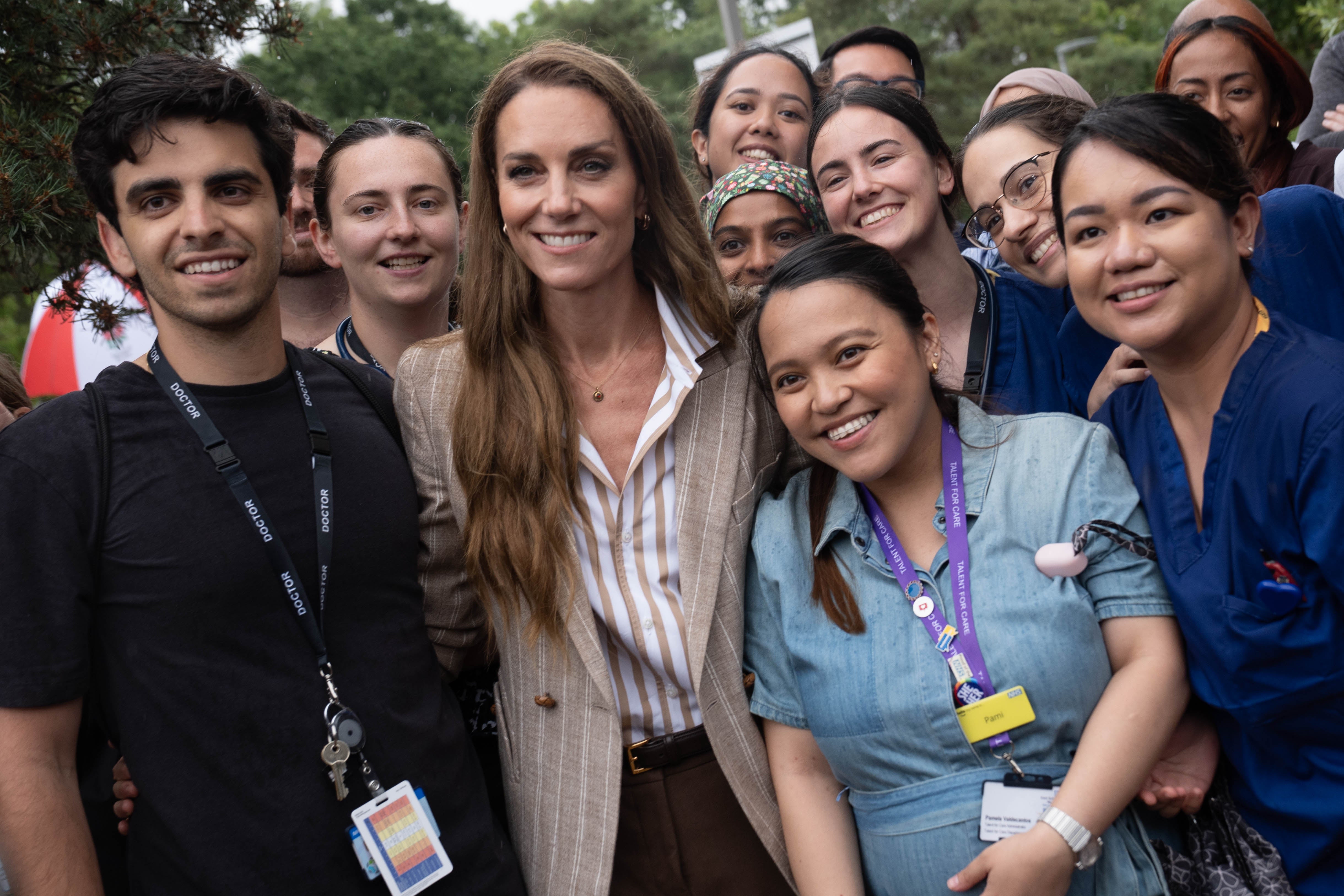 La princesa de Gales durante una visita al Hospital de Colchester, en Essex, Reino Unido