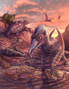 Descubren especie de reptil volador que vivió entre dinosaurios hace millones de años