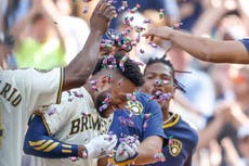 Chourio impulsa carrera del triunfo en la 10ma; Cerveceros barren a Dodgers por primera vez en casa