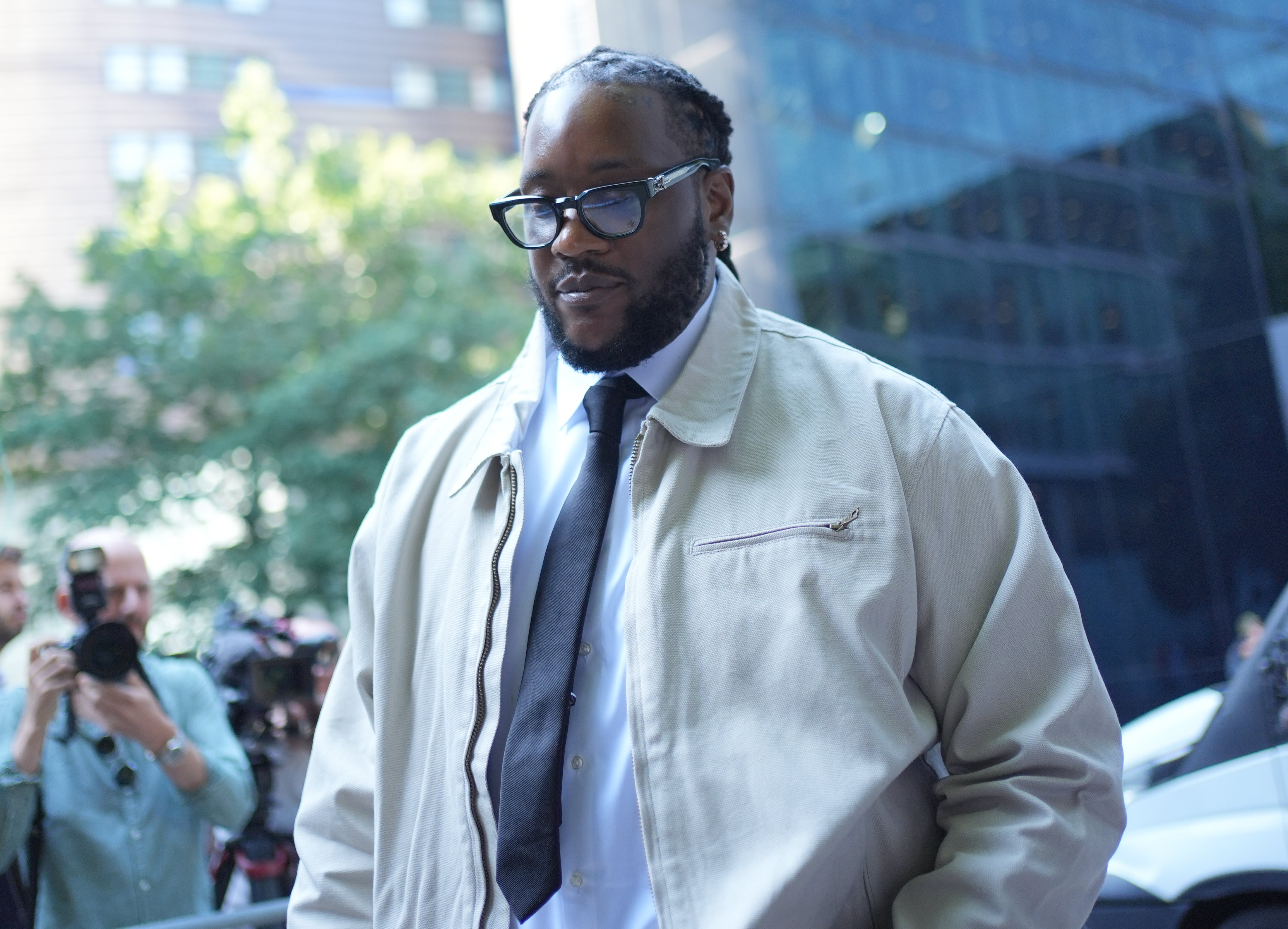Brown’s co-defendant Omololu Akinlolu arriving at Southwark Crown Court (Yui Mok/PA)