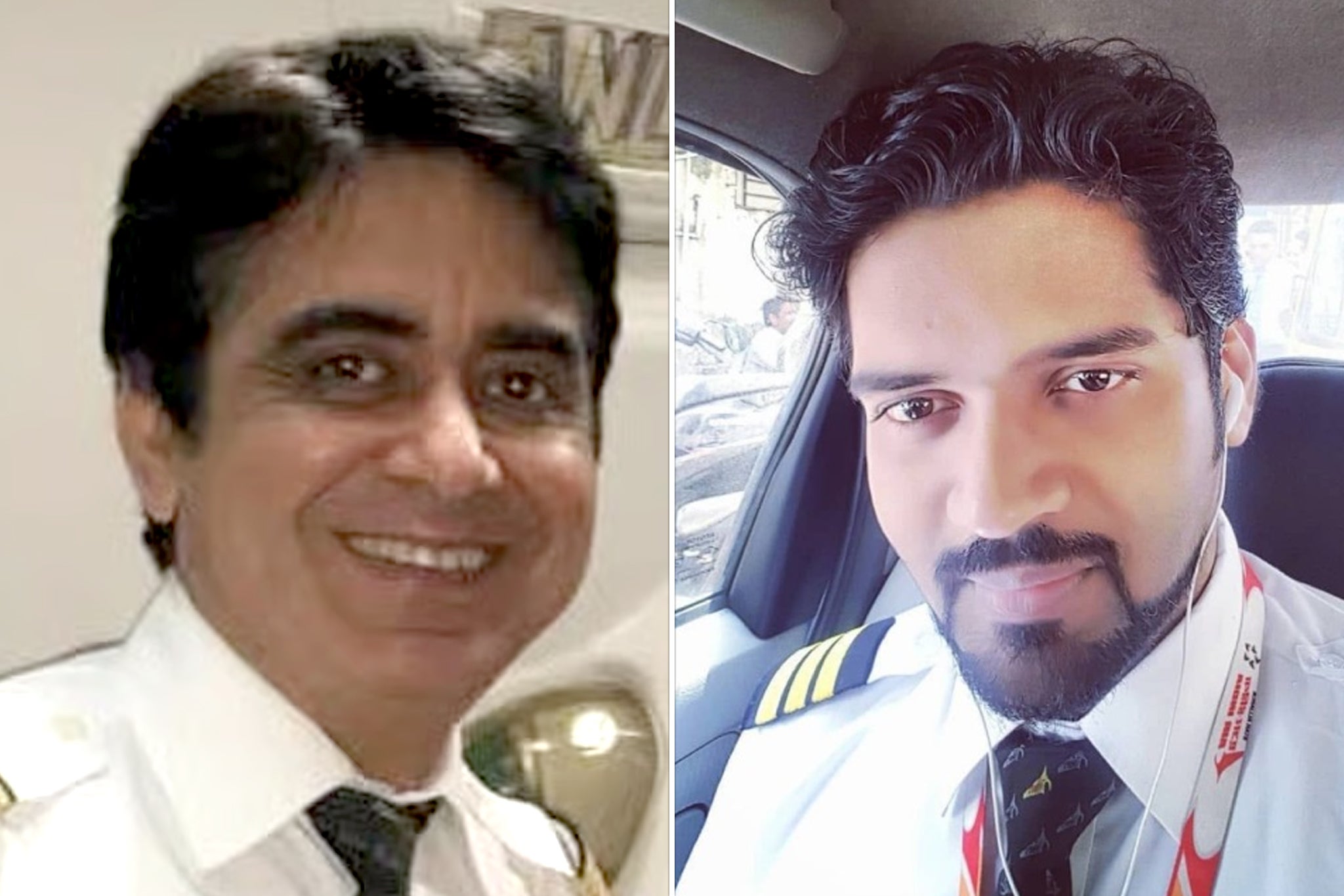 El capitán Sumeet Sabharwal (izquierda) y el primer oficial Clive Kunder estaban a los mandos del avión de Air India que se estrelló el mes pasado en las afueras de Ahmedabad