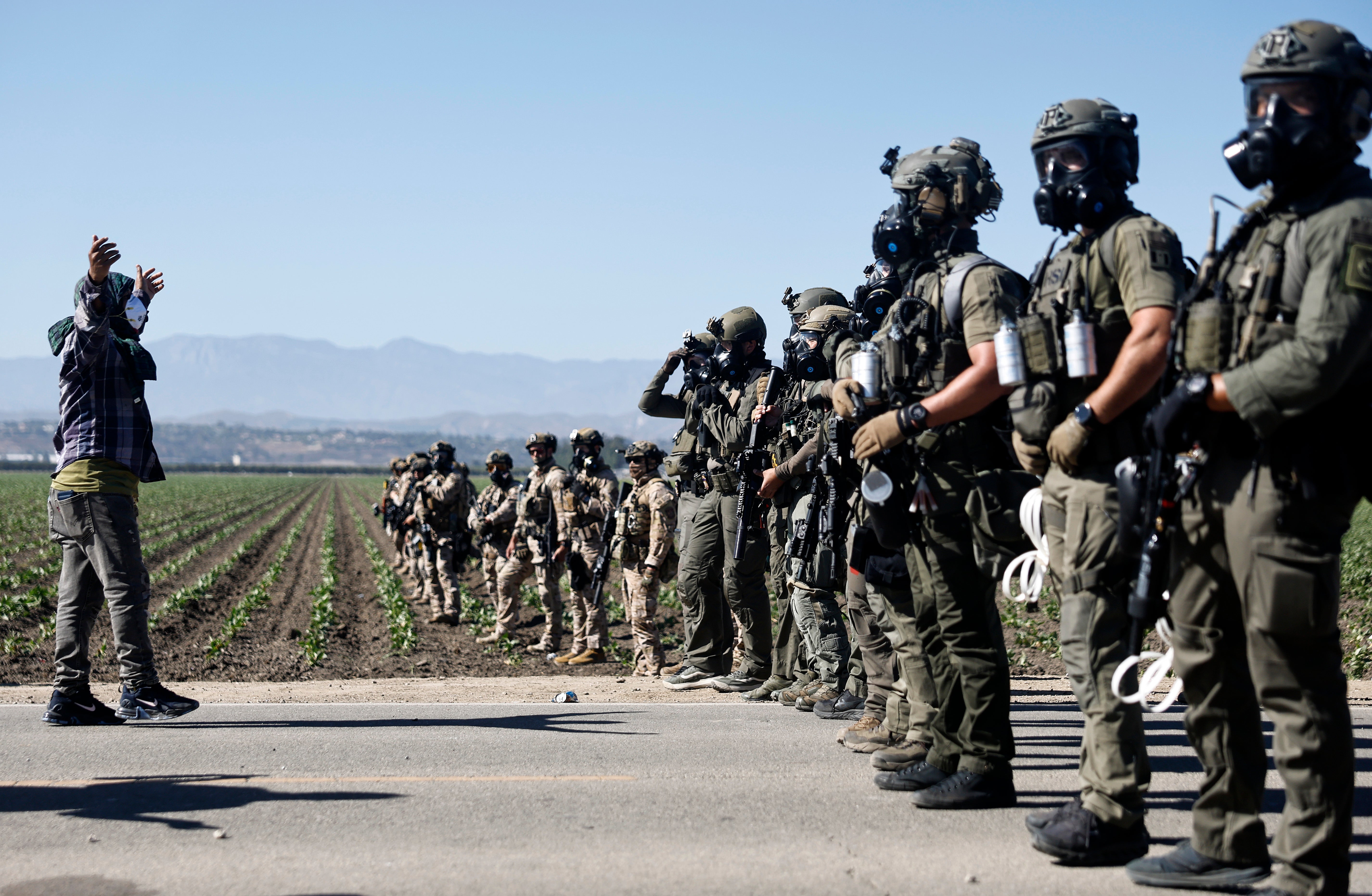 Agentes federales se alinearon en una granja de marihuana de California para proteger a los agentes de ICE que estaban llevando a cabo detenciones masivas de inmigrantes