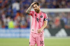 La racha de goles de Messi acaba y el Inter Miami cae 3-0 ante Cincinnati