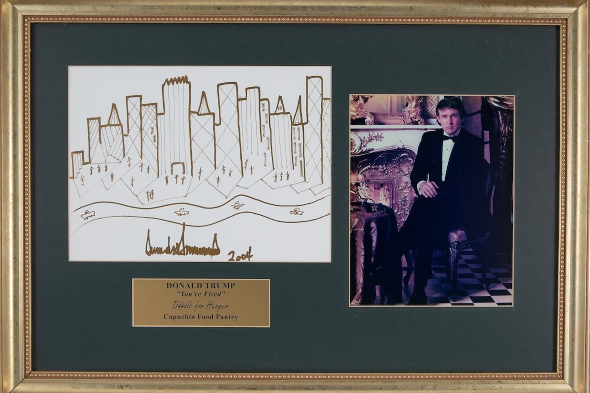 Este boceto que Trump hizo en 2005 del perfil de Manhattan se vendió en una subasta en 2017