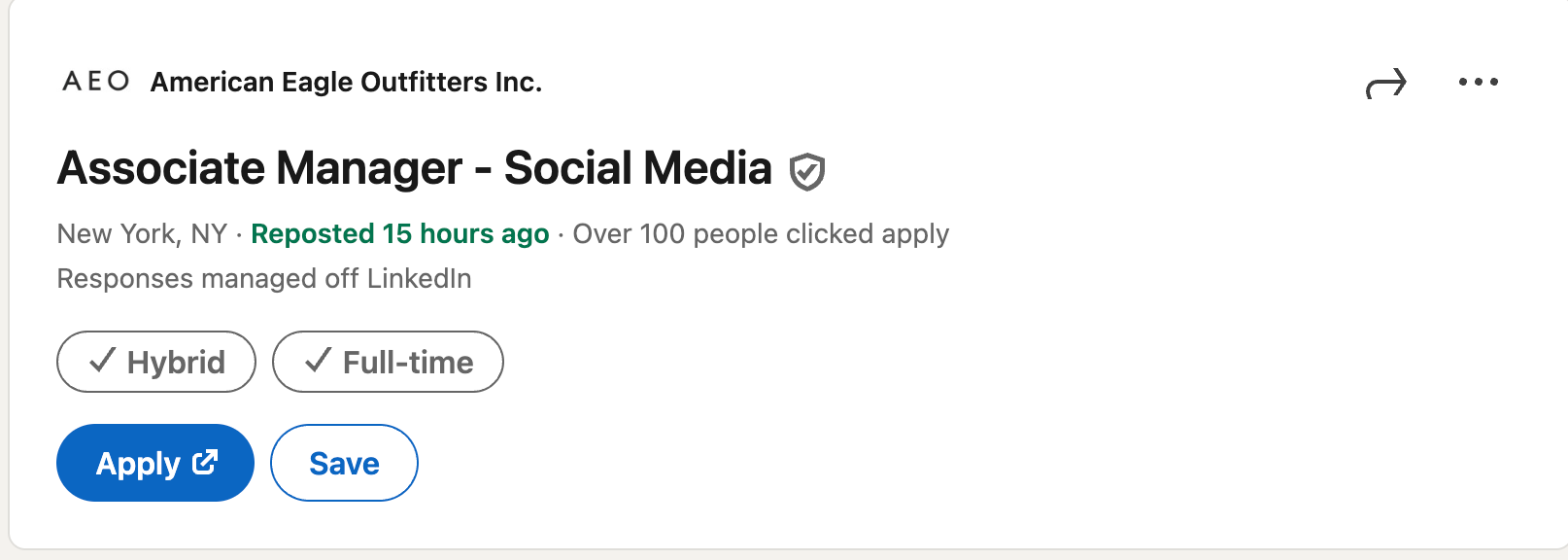 American Eagle está buscando a un gerente asociado para su equipo de redes sociales, en medio de las reacciones negativas a la campaña con Sydney Sweeney