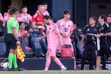 Lionel Messi sufre lesión muscular en la pierna derecha durante partido de la Leagues Cup