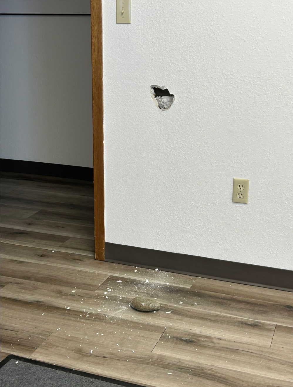 La piedra fue lanzada contra la oficina del ICE en Washington antes de que alguien provocara un incendio en la parte trasera de la propiedad