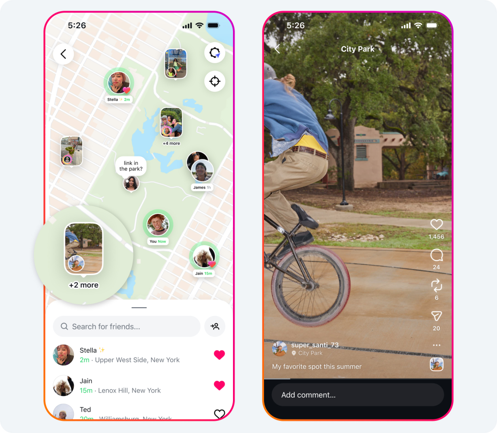 Meta anunció una nueva función de mapa en Instagram que ya está disponible para los usuarios. Sin embargo, algunas personas pidieron desactivarla debido a preocupaciones de seguridad. (Meta)