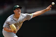 Jacob López receta 10 ponches en victoria de los A's ante Nacionales, 6-0
