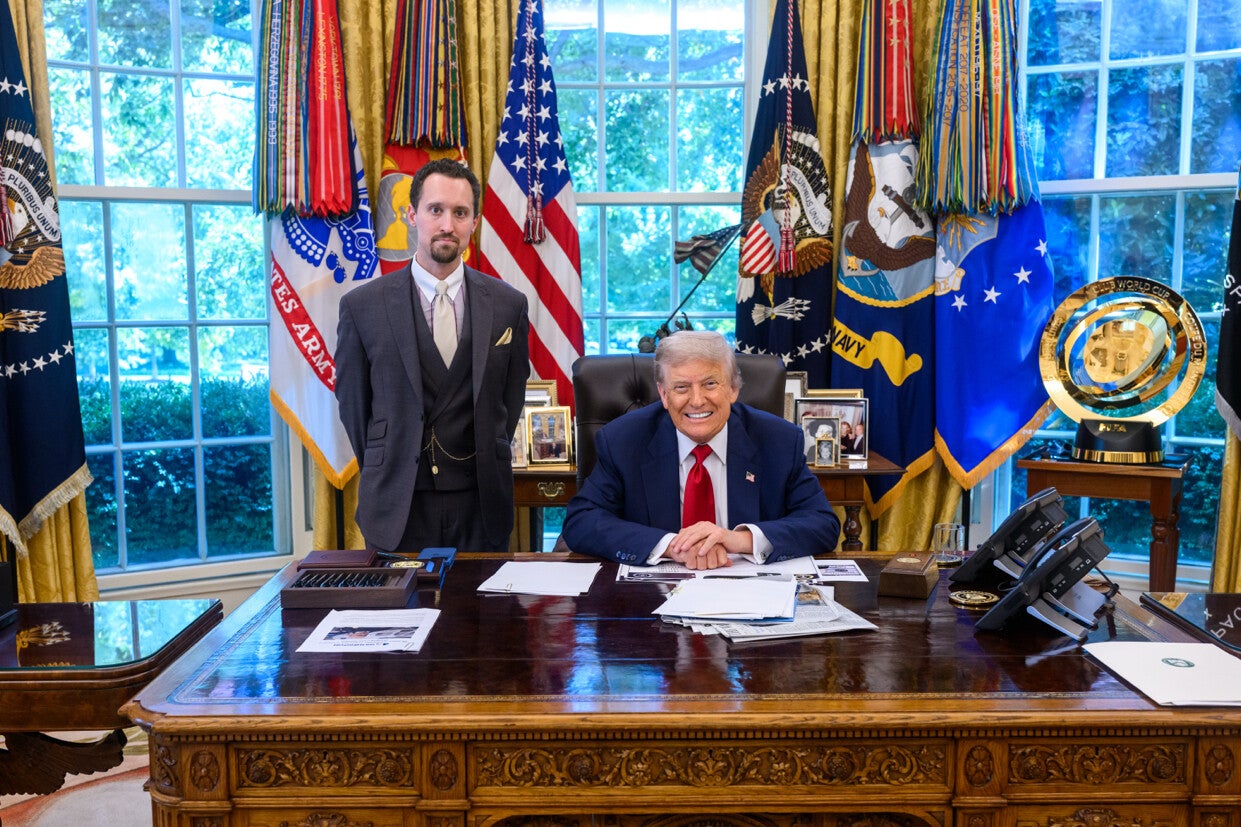 Donald Trump con Antoni en la Oficina Oval