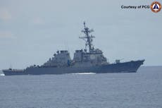 EEUU despliega dos buques de guerra en un banco en disputa del mar de China Meridional