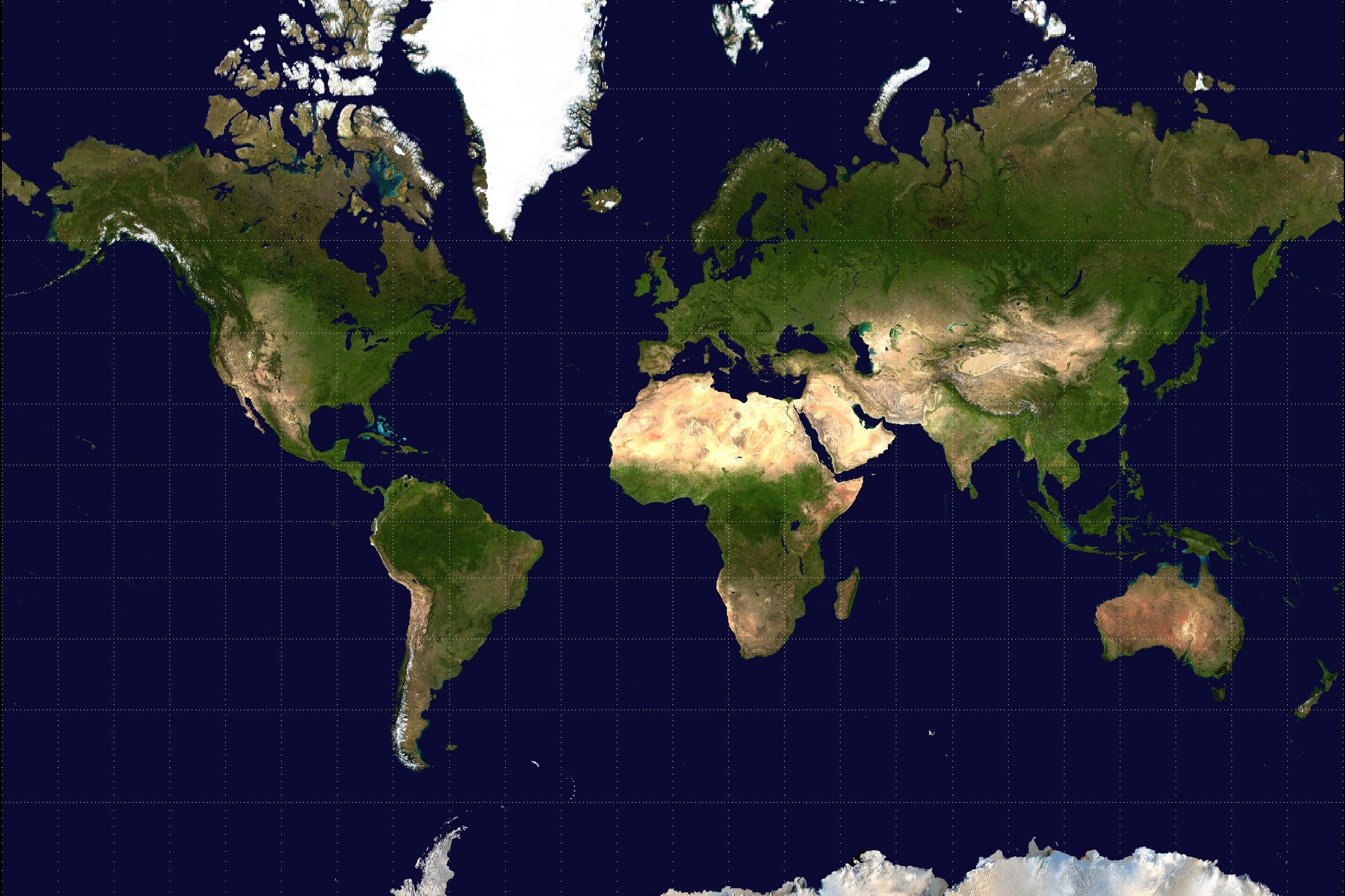 La proyección de Mercator de la Tierra