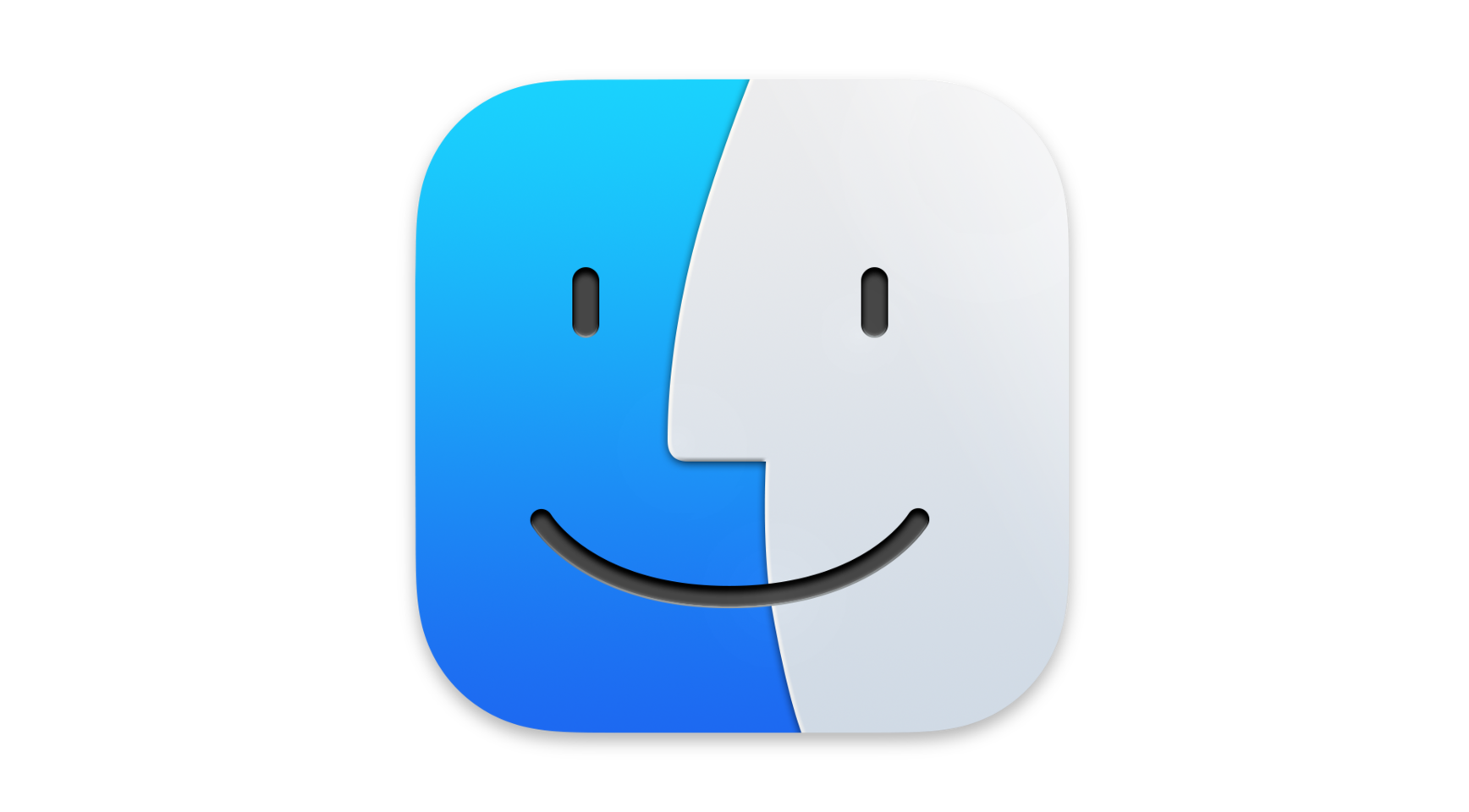 El icónico logotipo Finder de Apple se utiliza en su sistema de gestión de archivos para Mac