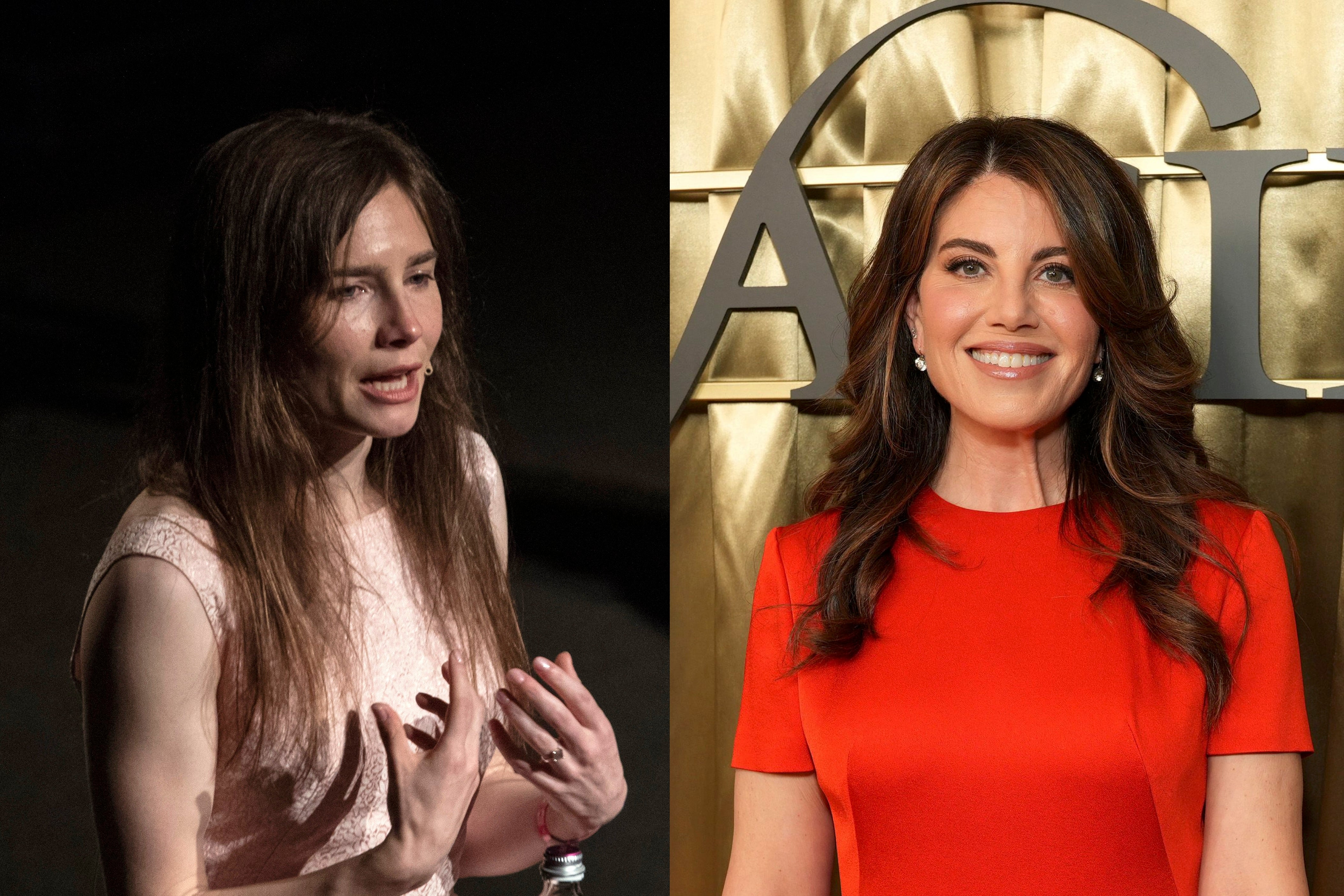 Knox y Lewinsky, que trabajan como productoras en la nueva serie de Hulu Amanda Knox: una historia retorcida , dijeron que habían conectado por el duro trato que recibieron en los medios de comunicación durante sus respectivos escándalos