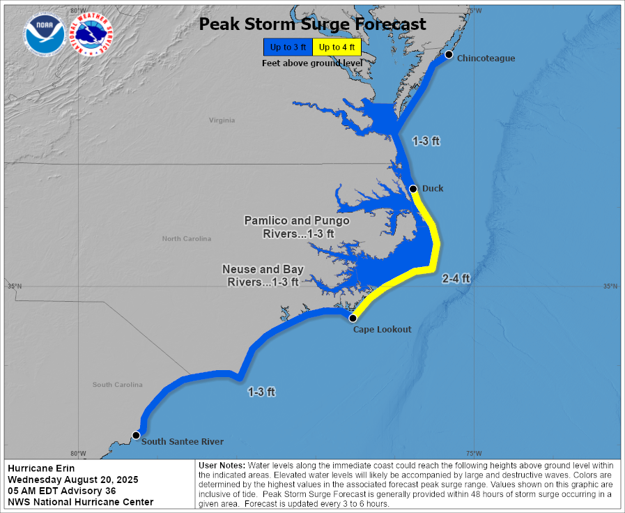 Carolina del Norte en alerta por posibles inundaciones y tormenta tropical