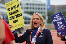 Asistentes de vuelo de EEUU luchan por mejores salarios y condiciones laborales