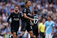 Tottenham impacta y vence 2-0 a un descuidado Manchester City