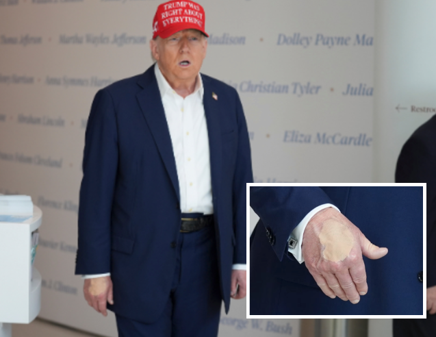 Trump volvió a ser visto con maquillaje en las manos el viernes