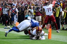 Samuel anota en su debut en Washington, y los Commanders superan 21-6 a Giants